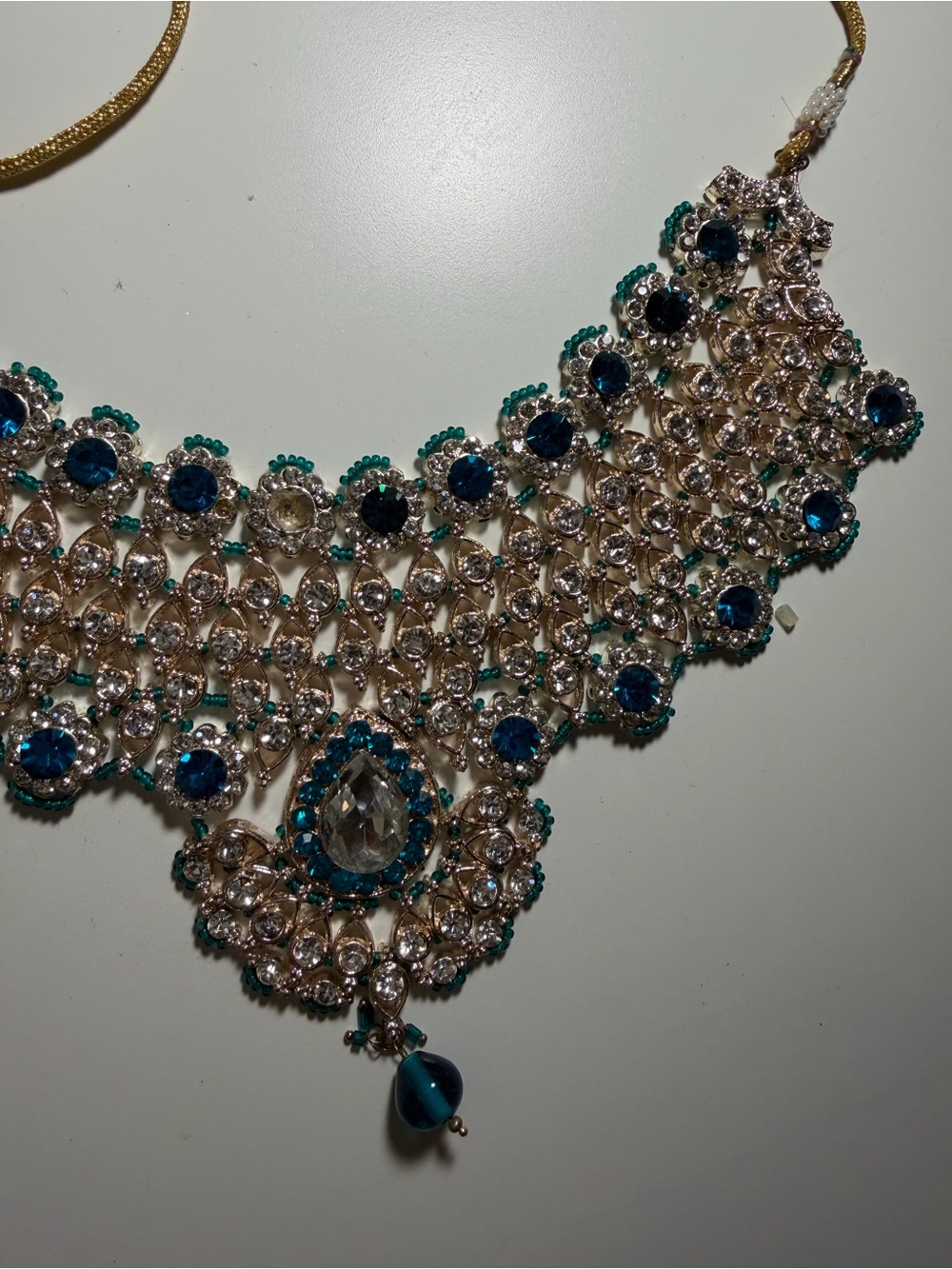 Elegant Turquoise & Silver Statement Necklace - Women Jewelry - Picture 3 of 3
